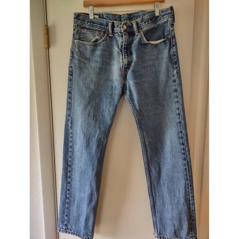 Levi's 505 Regular Fit Jeans Men's W34 L30 Blue Medium Wash Straight Leg